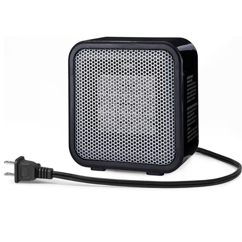 Amazon Essentials Black and Silver Portable Ceramic Space Heater (A112)